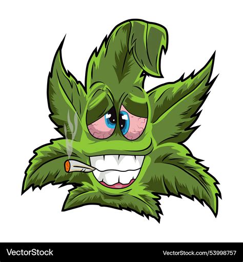 Marijuana leaf cartoon character Royalty Free Vector Image