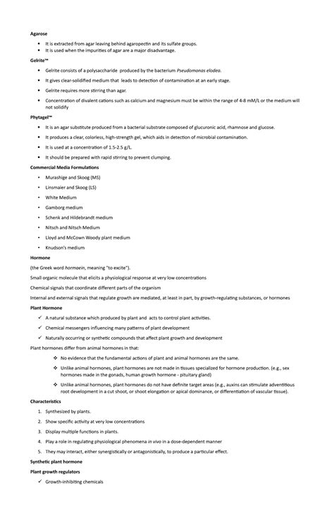 Agarose - Commercial Media Formulations,Plant hormones as “Chemical ...