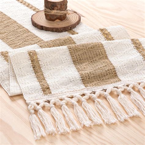 Amazon.com: MLMW Farmhouse Table Runner 72 Inches Boho Burlap Rustic ...