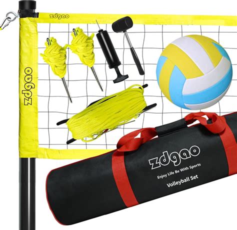 Outdoor Volleyball Net - Portable Backyard Volleyball Set with Easy ...