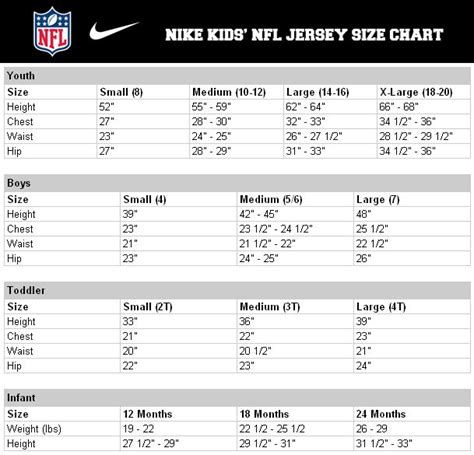 football jersey size chart