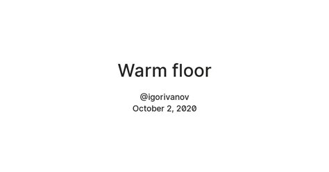 Warm floor — Teletype