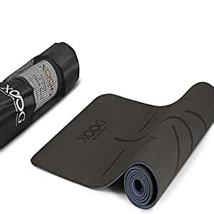 XOOG Premium TPE Yoga Mat with Body Alignment for Men & Women, Comes ...