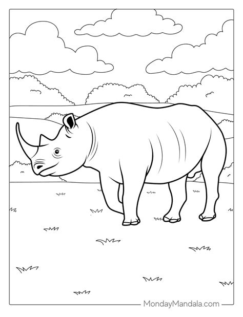 22 Rhino Coloring Pages (Free PDF Printables)