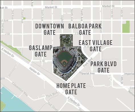Petco Park Entrance Gate Map | Petco Park Insider