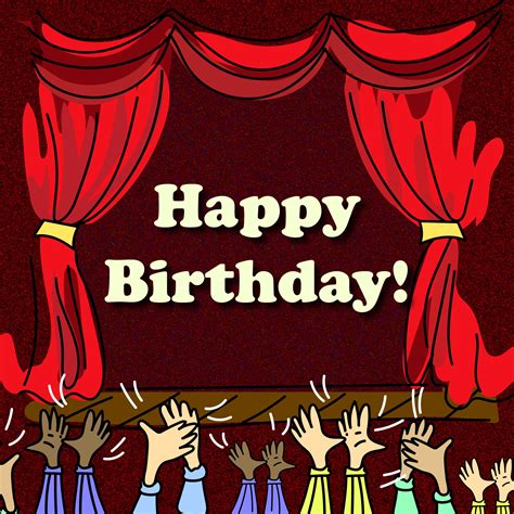 Clapping Hands Theatre Happy Birthday Card | Boomf