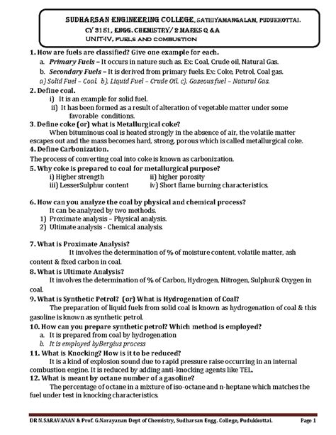Unit 4 fuels and combustion cy3151 - 1. How are fuels are classified ...