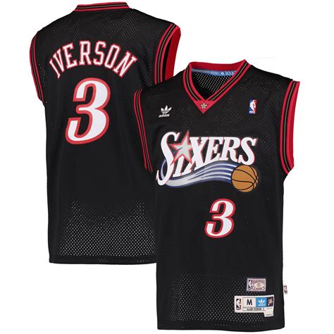 adidas Allen Iverson Philadelphia 76ers Black Hardwood Classics ...