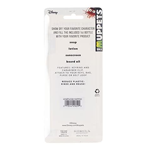 The Muppets Kermit Keychain with Hand Sanitizer Bottle Holder : Amazon ...