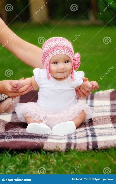 Beautiful Five Month Old Baby Girl Stock Image - Image of outdoors ...