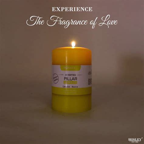 Buy HOSLEY Lemon Bar Scented Pillar Candle from Hosley at just INR 600.0