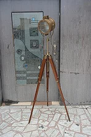 OCEAN INSTRUMENTS Nautical Floor Spotlight with Tripod Stand Metal ...
