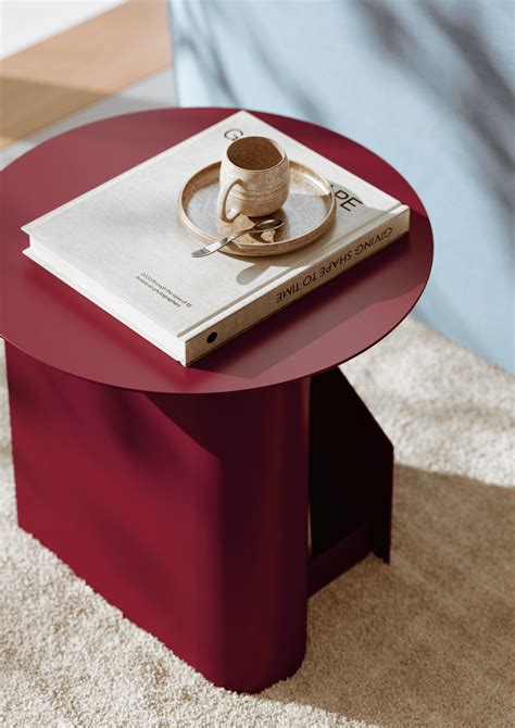 Woud Sentrum side table, deep red | Finnish Design Shop