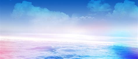彩色浪漫天空企业文化云海云朵云层蓝天白云网页海报banner背景免费下载 - 觅知网