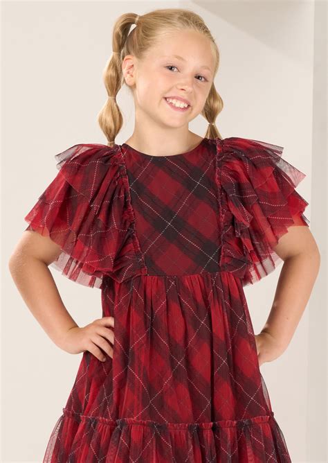 Angel & Rocket Girls Checked Red Dresses