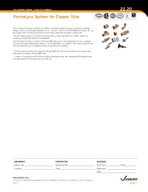 Fillable Online PermaLynx System for Copper Tube - Victaulic Fax Email ...