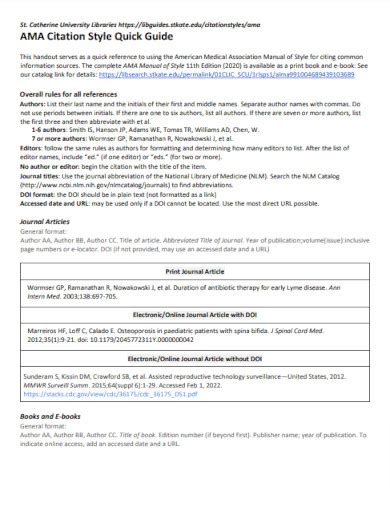 Image result for AMA Style Citation Example