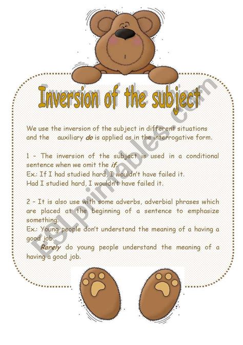 Image result for Subject Verb Inversion Examples