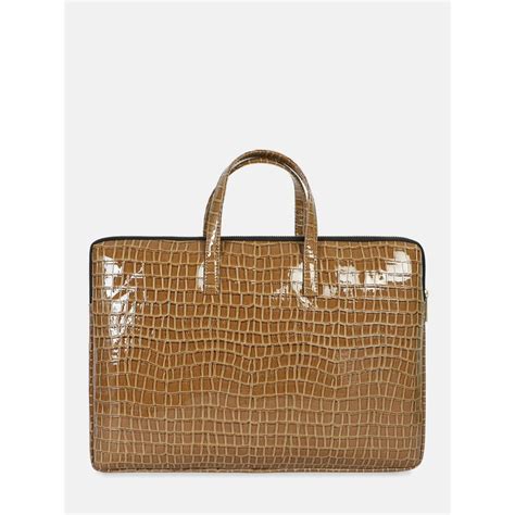 Buy Bagsy Malone Vegan Leather Crocodile Print Unisex Laptop Bag Online