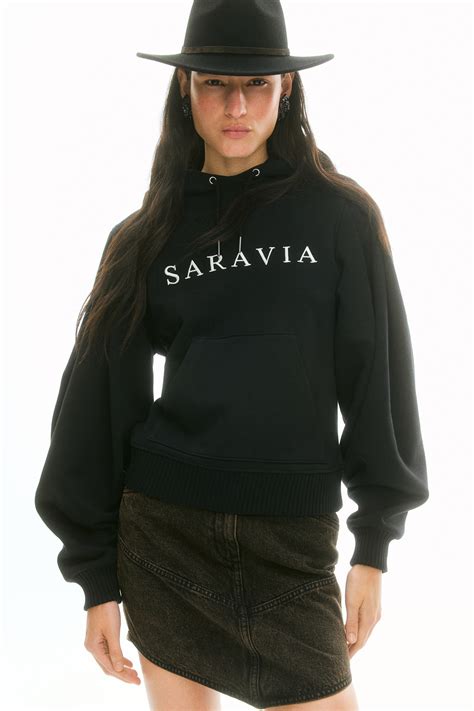 Motif-detail hoodie - Black - Ladies | H&M IN