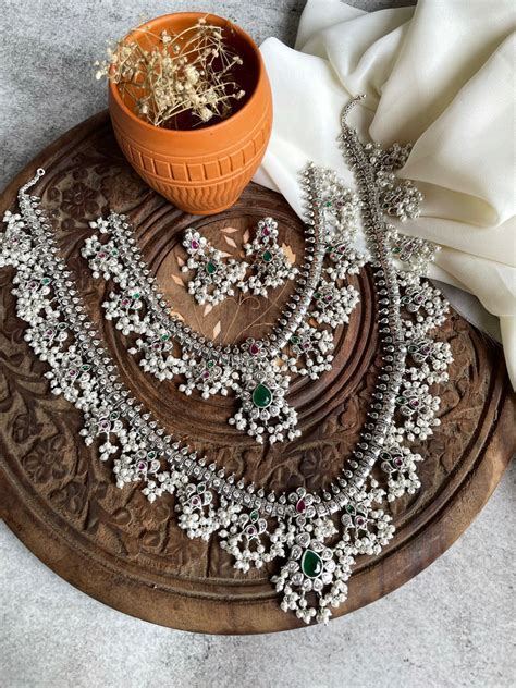 Classic Guttapusalu with earrings (gold/silver ) – House of Jhumkas
