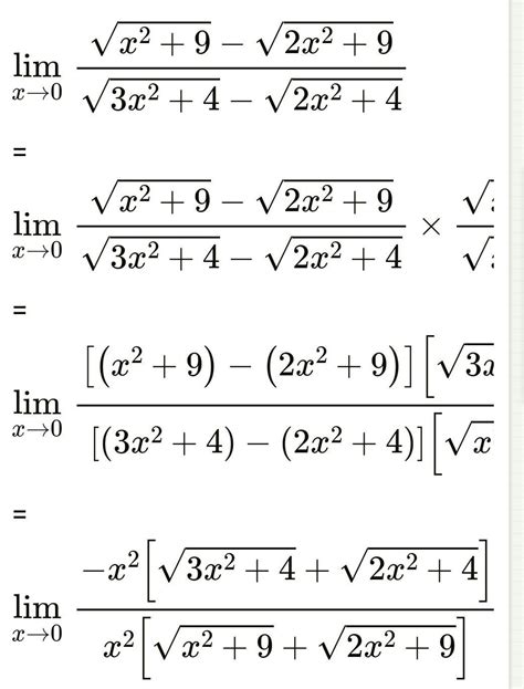 lim x 0 [ srt x^ 2 +9 srt 2x^ 2 +9 srt 3x^ 2 +4 srt 2x^ 2 +4 - Brainly.in