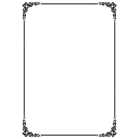 Black Floral A4 Border - Free Download