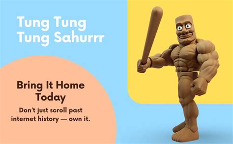Buy Tung Tung Tung Sahur Toy | 14cm (5.5-Inch) Meme Figurine | Muscle ...
