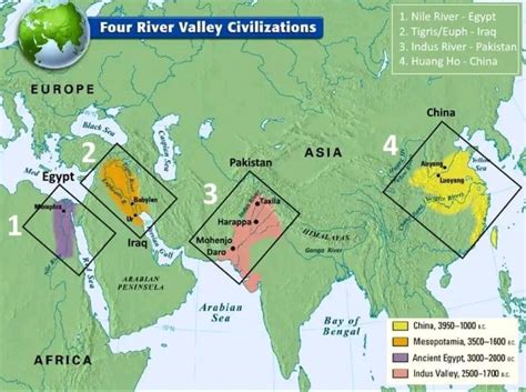 Map of the Four River Valleys in Africa