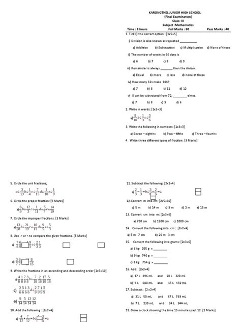 Image result for Class Three Maths PDF