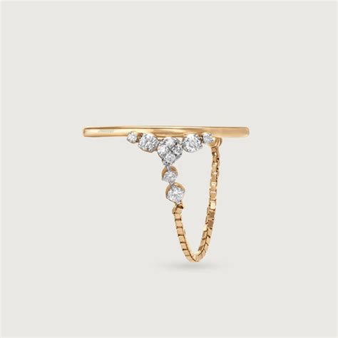 Rivulet Rhapsody 14 Kt Gold & Diamond Finger Ring