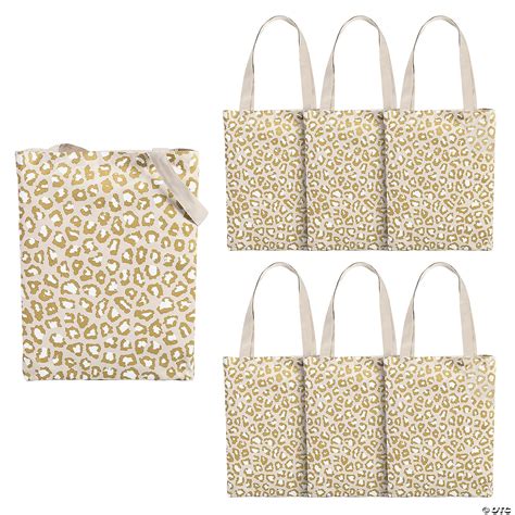 15" x 17" Large Leopard Print Canvas Tote Bags