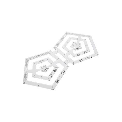 Buy Transparent Template Patchwork Ruler, Double Pentagon Quilting ...