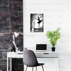 Craftnest Reflections Modern Chess & Ballerina Wall Art | 30X20 CM ...