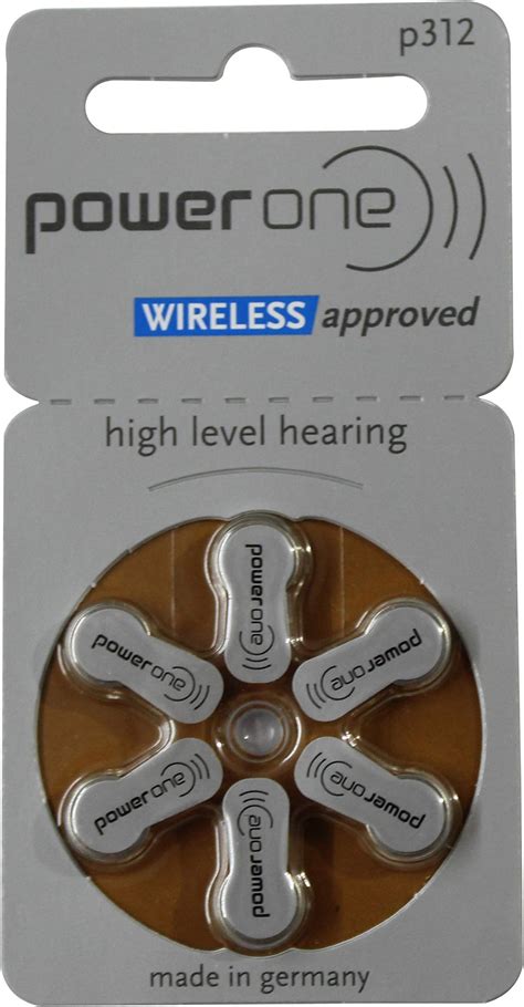 FCS Power One Size P312 Hearing Aid Battery Zinc Air Mercury-Free (1 ...