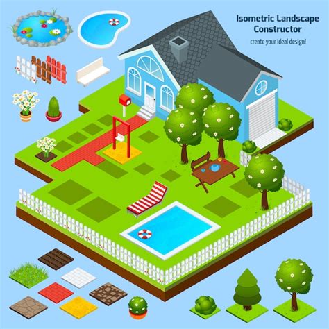 Landscape Design isometric | Vettore Gratis
