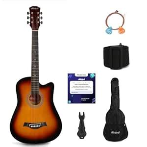 AKKORD Basswood 38 Inch Acoustic Cutaway Guitar Kit With Gigbag ...