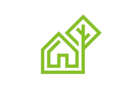 Leaf Tree House Logo-Design einfaches modernes Liniensymbol Vektor ...