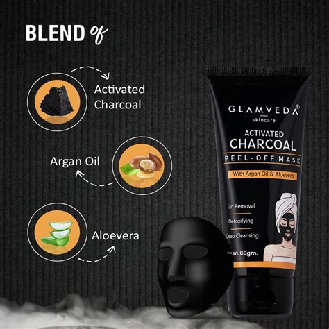 Glamveda Activated Charcoal Peel Off Mask Removes Blackheads and White ...