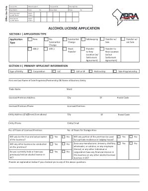 Fillable Online abra dc ALCOHOL LICENSE APPLICATION Fax Email Print ...