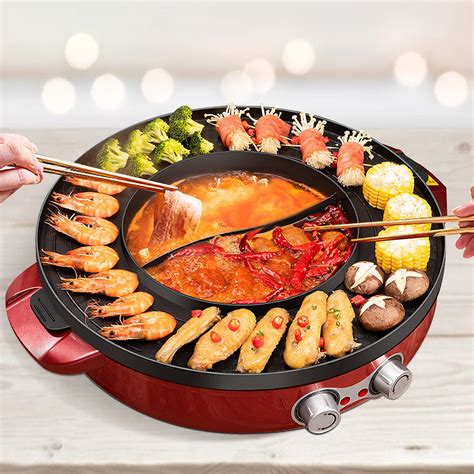 Buy Sonya Shabu Shabu Hot Pot Electric Mongolian Hot Pot W/DIVIDER ...