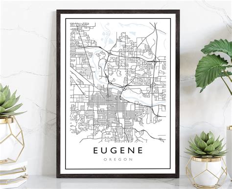 Road Map Of Eugene Oregon City Eugene Stock Illustrations – 173 City