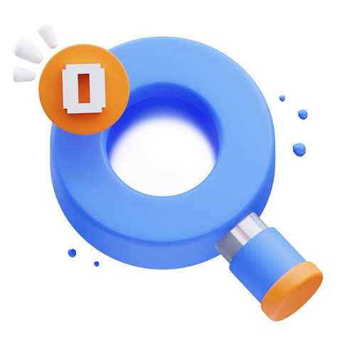 3d tolkning av söt ikon illustration förstorande glas Sök inte hittades ...