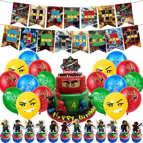 Ninjago Party Decoration Simyron 30pieces Ninjago Birthday Supplies ...
