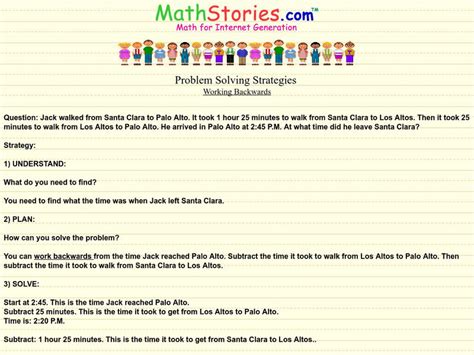 Image result for Work Backward Math Strategy