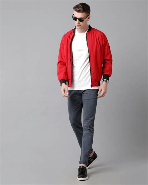 Classic Polo Men's Cotton Solid Full Sleeve Slim Fit Round Neck Red Co