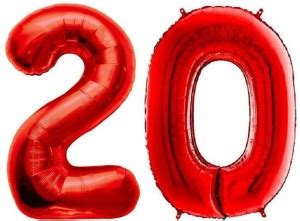 Flipkart.com | Selibration Solid 32 Inch "20" Number Red Foil Balloon ...