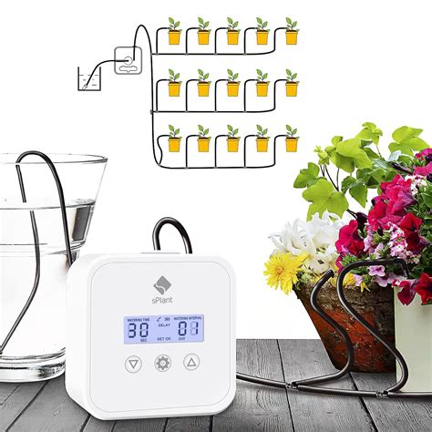 sPlant [Upgraded Pump] LCD Automatic Drip Irrigation Kit for 15 Plants ...
