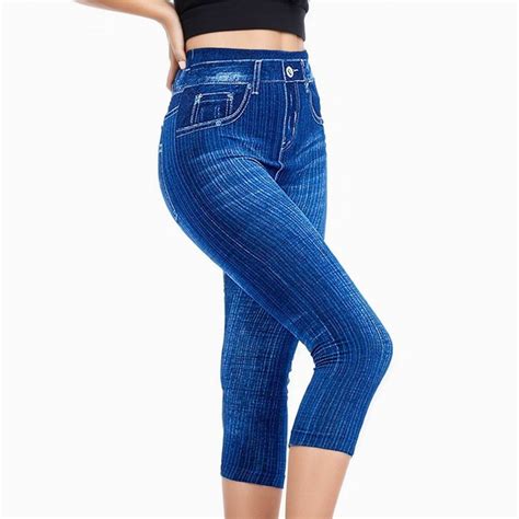 Capri Pants For Women Clearance Curvy Pull On Capri Jeans Stretch ...