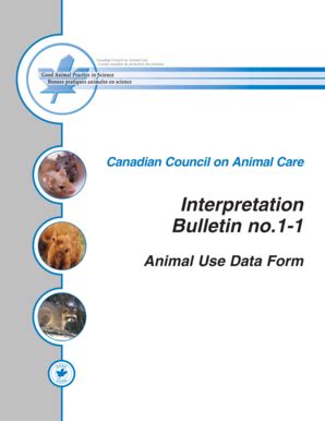 Fillable Online CCAC Interpretation Bulletin on: Animal Use Data Form ...